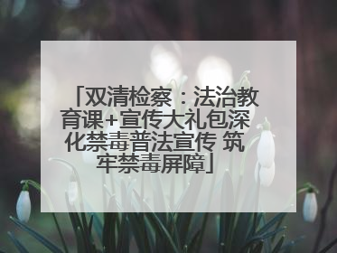 双清检察：法治教育课+宣传大礼包深化禁毒普法宣传 筑牢禁毒屏障