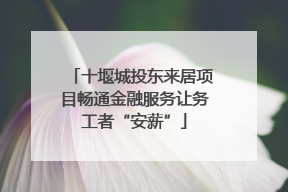 十堰城投东来居项目畅通金融服务让务工者“安薪”