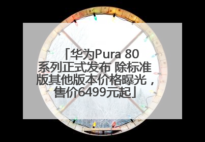 华为Pura 80系列正式发布 除标准版其他版本价格曝光，售价6499元起