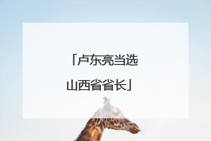 卢东亮当选山西省省长