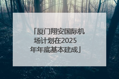 厦门翔安国际机场计划在2025年年底基本建成