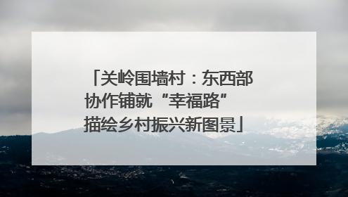 关岭围墙村：东西部协作铺就“幸福路” 描绘乡村振兴新图景