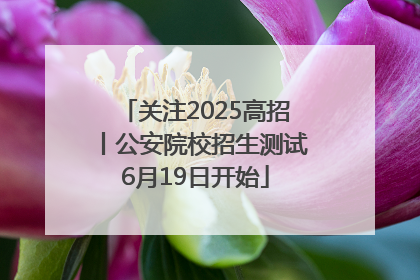 关注2025高招丨公安院校招生测试6月19日开始