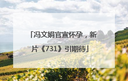 冯文娟官宣怀孕，新片《731》引期待
