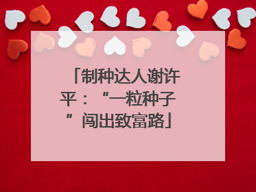 制种达人谢许平：“一粒种子”闯出致富路