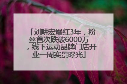 刘畊宏爆红3年，粉丝首次跌破6000万，线下运动品牌门店开业一周实景曝光