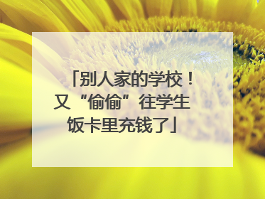 别人家的学校！又“偷偷”往学生饭卡里充钱了