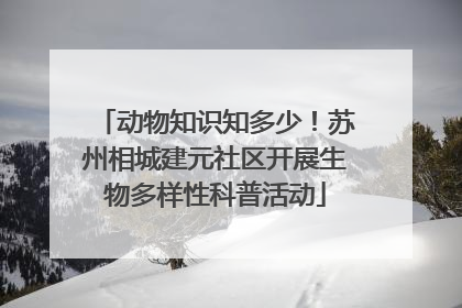 动物知识知多少！苏州相城建元社区开展生物多样性科普活动