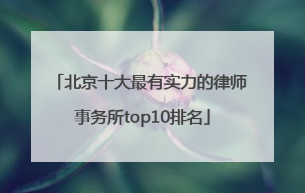 北京十大最有实力的律师事务所top10排名