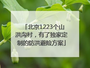 北京1223个山洪沟村，有了独家定制的防洪避险方案