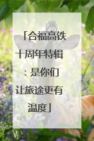 合福高铁十周年特辑：是你们 让旅途更有温度