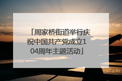 周家桥街道举行庆祝中国共产党成立104周年主题活动