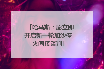 哈马斯：愿立即开启新一轮加沙停火间接谈判
