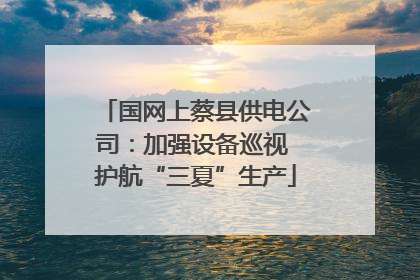 国网上蔡县供电公司：加强设备巡视 护航“三夏”生产