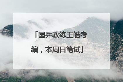 国乒教练王皓考编，本周日笔试