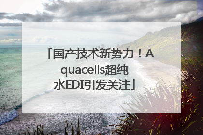 国产技术新势力！Aquacells超纯水EDI引发关注