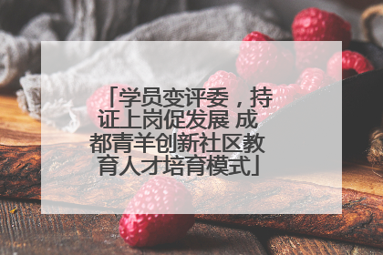 学员变评委，持证上岗促发展 成都青羊创新社区教育人才培育模式