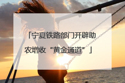 宁夏铁路部门开辟助农增收“黄金通道”