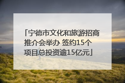 宁德市文化和旅游招商推介会举办 签约15个项目总投资逾15亿元