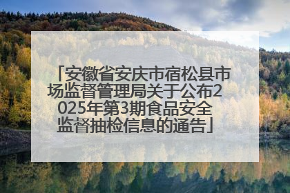 安徽省安庆市宿松县市场监督管理局关于公布2025年第3期食品安全监督抽检信息的通告