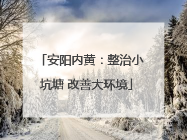 安阳内黄：整治小坑塘 改善大环境