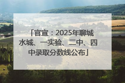 官宣：2025年聊城水城、一实验、二中、四中录取分数线公布