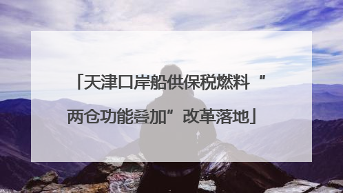 天津口岸船供保税燃料“两仓功能叠加”改革落地