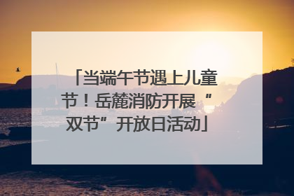 当端午节遇上儿童节！岳麓消防开展“双节”开放日活动