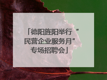 德阳旌阳举行“民营企业服务月”专场招聘会
