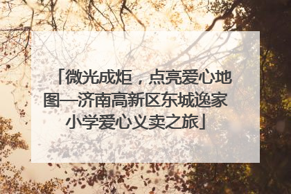 微光成炬，点亮爱心地图—济南高新区东城逸家小学爱心义卖之旅