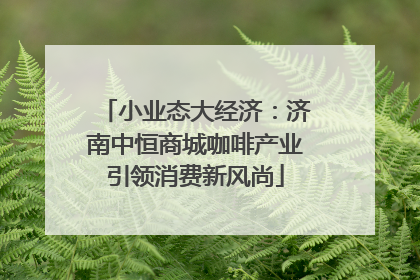 小业态大经济：济南中恒商城咖啡产业引领消费新风尚