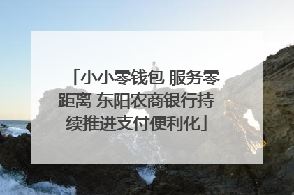 小小零钱包 服务零距离 东阳农商银行持续推进支付便利化