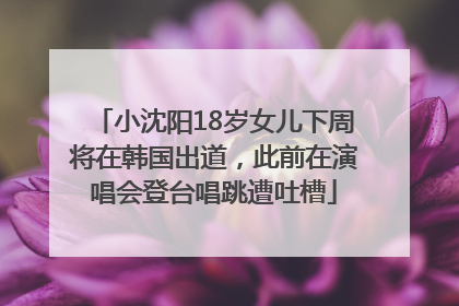 小沈阳18岁女儿下周将在韩国出道，此前在演唱会登台唱跳遭吐槽