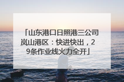 山东港口日照港三公司岚山港区：快进快出，29条作业线火力全开