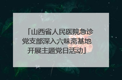 山西省人民医院急诊党支部深入六味斋基地开展主题党日活动