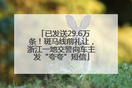已发送29.6万条！斑马线前礼让，浙江一地交警向车主发“夸夸”短信