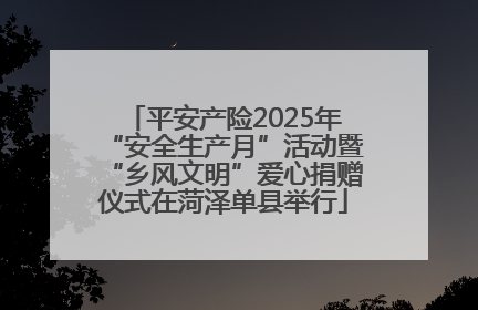 平安产险2025年“安全生产月”活动暨“乡风文明”爱心捐赠仪式在菏泽单县举行