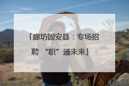 廊坊固安县：专场招聘 “职”通未来