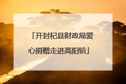 开封杞县财政局爱心捐赠走进高阳镇