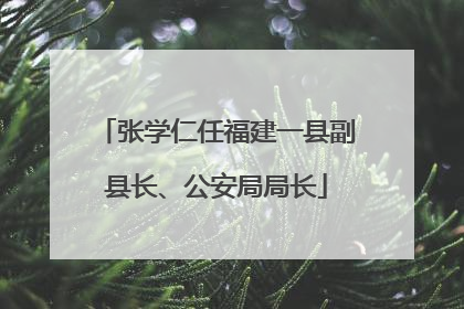 张学仁任福建一县副县长、公安局局长