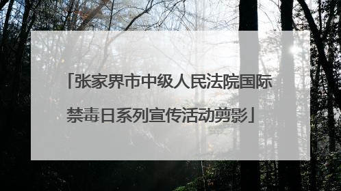 张家界市中级人民法院国际禁毒日系列宣传活动剪影