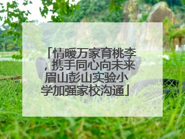 情暖万家育桃李，携手同心向未来 眉山彭山实验小学加强家校沟通