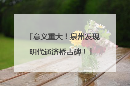 意义重大！泉州发现明代通济桥古碑！