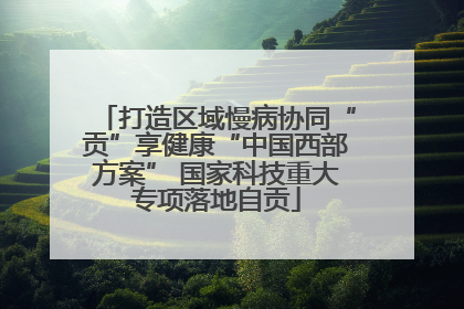 打造区域慢病协同“贡”享健康“中国西部方案” 国家科技重大专项落地自贡