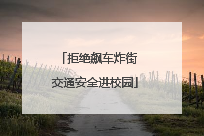 拒绝飙车炸街 交通安全进校园