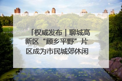 权威发布｜聊城高新区“顾乡平野”片区成为市民城郊休闲全新目的地