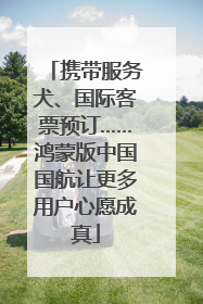 携带服务犬、国际客票预订……鸿蒙版中国国航让更多用户心愿成真