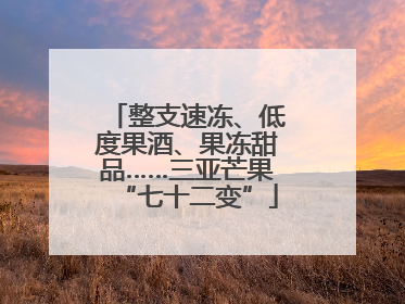 整支速冻、低度果酒、果冻甜品……三亚芒果“七十二变”