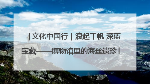 文化中国行｜浪起千帆 深蓝宝藏——博物馆里的海丝遗珍