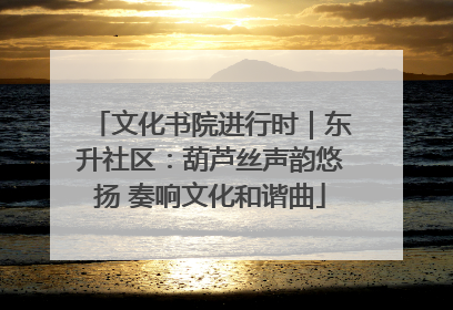 文化书院进行时｜东升社区：葫芦丝声韵悠扬 奏响文化和谐曲